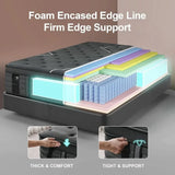 14 Inch Extra Firm Memory Foam Hybrid Mattress with Extra Lumbar Support