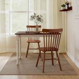 Walnut Top Rectangle Dining Table for 2-4, Solid Wood Space-Saving Kitchen Table