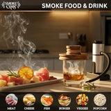 Acacia Whiskey Smoker Kit with Smoking Gun and Wood Chips Apple and Cherry