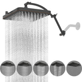 Hibbent Rain Shower Head, 13'' High Pressure Rainfall Square 5 Spray Mode Showerhead with