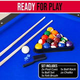 6, 7, or 8 ft Billiards Tables, Portable Pool Table Includes Full Set of Balls
