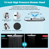 Hibbent Rain Shower Head, 13'' High Pressure Rainfall Square 5 Spray Mode Showerhead with