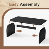 Tribesigns Farmhouse Rectangular Coffee Table, 47.24-Inch w/ Sturdy Base