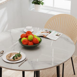 32" Sintered Stone Dining Table Round Reception Coffee Table for 2-4 Person
