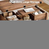 40" Farmhouse Lift Top Coffee Table with Sliding Barn Door, 4 in 1