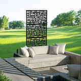 Metal Privacy Screen Outdoor Decorative Privacy Screen with Stand Freestanding Privacy Screen