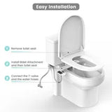 Bidet Attachment for Toilet, Non-Electric Dual Nozzle for Frontal & Rear Wash, Adjustable Water Pressure