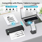 300DPI Portable Printer Wireless for Travel, Inkless Small Bluetooth Printers for Home Use