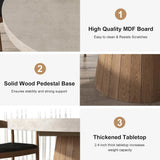 Round Extendable Dining Table with Pedestal Base, 39"-55" Expandable Dining Room Table
