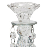 Crystal Candle Holder, 7-Arm 14 Inch Crystal Taper Candlestick Candelabra