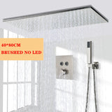 Nickel/Chrome/Black LED 40cm/80cm rectangular brass shower nozzle faucet bathroom accessories