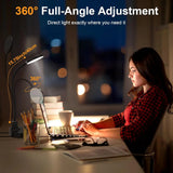 15W LED Desk Lamp with USB Charging, Dimmable Gooseneck Table Light