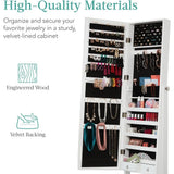 Full Length Standing Mirror, Lockable Makeup Storage Organizer