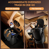 Leakproof Silicone Car Trash Can with Lid, 2 Gallon Garbage Bin for Sedan