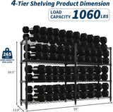 Heavy Duty Metal Shelving Unit 4-Tier Wire Rack Shelves for Kitchen Garage Storage,Adjustable