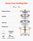 SucceBuy 4 Pack Chafing Dish Buffet Set Stainless Steel Chafer w/4 Full Size Pan