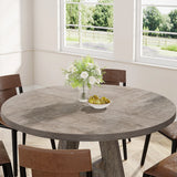 Tribesigns Round Dining Table for 4, 47 Inch Farmhouse Kitchen Table Small Dinner Table