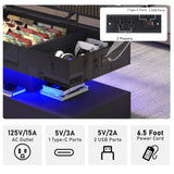 High Glossy LED Coffee Tables for Living Room, Center Table with Storage