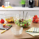 9 Piece Glass Mixing Bowls Set - Nesting Prep Bowls Clear for Salad Cereal Ice Cream Pasta Fruits