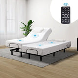 Ergonomic Split King Adjustable Bed Base with Massage, Wireless Remote