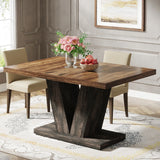 Tribesigns 47-Inch Dining Table for 4-6, White Kitchen Dinner Table with Heavy Duty Pedestal