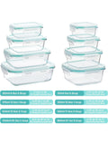 8-Pack Glass Food Storage Containers – Airtight, Oven & Microwave Safe, BPA-Free