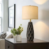 27.5" Ceramic Table Lamps for Bedroom Living Room Lamps Set of 2 Modern