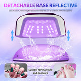 48 LEDs ,200W UV Nail Lamp , LCD Screen, Rechargeable – Cures All Gel Nails,