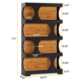 Tribesigns 71" Tall Bookcase, 4-Tier S-Shaped Bookshelf, Wood Decorative Storage Shelving
