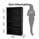JHK 3-4 Tier Wooden Shelf Bookcase Tall Floor Standing Open Bookshelf f