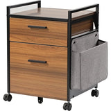 2Drawer Mobile File Cabinet with Wheels Solid Wood Rolling Storage Cabinet for Home Office SpaceSaving Under Desk