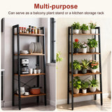 JHK 4-Tier Display Bookshelf Wooden Storage Standing Shelf Stable Frame Graduated Shelves
