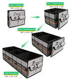 Oversize Gray Big Car Trunk Organizer SUV Cargo Storage Non Slip Bottom Waterproof Collapsible Durable Multi Compartments