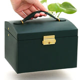 1pcs Multi Functional Three Layer Leather Drawer Style Jewelry Box Earrings