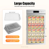 18 Tray Food Dehydrator, Stainless Steel Fruit & Meat Dryer Machine, 110V with LED Light
