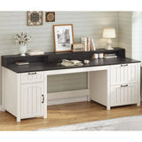 63 Modern Executive Desk with Drawer and Monitor Stand, Home Office Desk