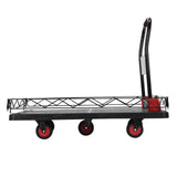 2 IN 1 Silent TPR Wheels Hand Trucks W/Steel Wire Fence Fold Pull Goods Cart