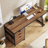 Tribesigns Computer Desk with 3 Drawers, 59-Inch PC Desk with Reversible Drawers, Industrial Study Writing Table Workstation