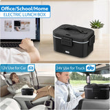 100W Fast Heating Electric Lunch Box 1.8L, 12V Car & 220V Home Dual Use Food Warmer