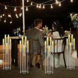 8Sets Acrylic Candelabra Centerpieces for Wedding with LED Candles