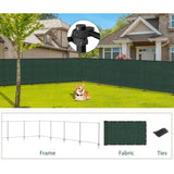 5'Hx12'W Outdoor Freestanding Privacy Screen Fence Panels with Iron