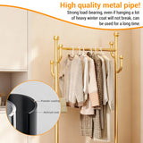 Clothes Rail Movable Clothes Hanging Coat Rack with Storage Basket