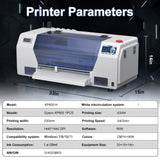 A3 Plus XP600 DTF Printer,Direct to Film,2X-Speed Compared to L1800,5" LED Multi-Function Display