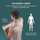 Deluxe Heat Shiatsu Massager for Neck & Shoulders, 3-Speed with Straps