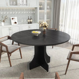 47 Inch Round Dining Table for 4-6 People Rustic Wood Circle Kitchen Table