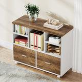 Tribesigns 2-Drawer Wood File Cabinet, Mobile Lateral Filing Cabinet