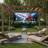 257 cm x 150 cm, projection screen with a 160° viewing angle, for outdoor