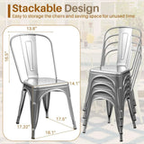 Furmax Metal Dining Chair Indoor-Outdoor Use Stackable Classic Trattoria Chair Chic Dining Bistro Cafe