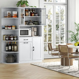 Loomie Kitchen Pantry Cabinet w/Tilt-Out Trash Storage & 5-Tier Side Shelves