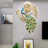 Creative Metal Wall Clock Modern Style Wall Watch Clock Peacock Shaped